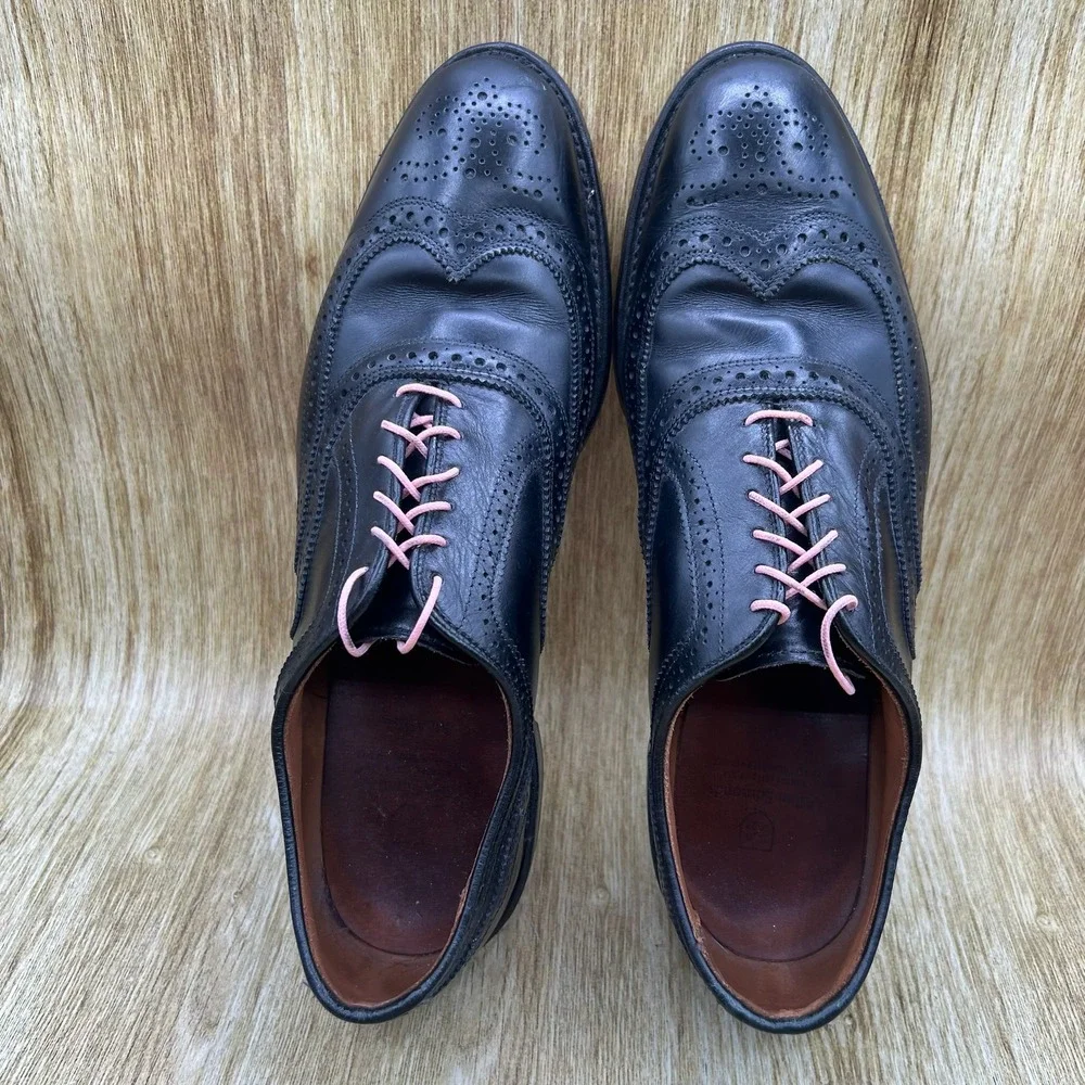 Allen Edmonds McAllister Oxford Mens Size 13 D Black Leather Wingtip Brogue 6205